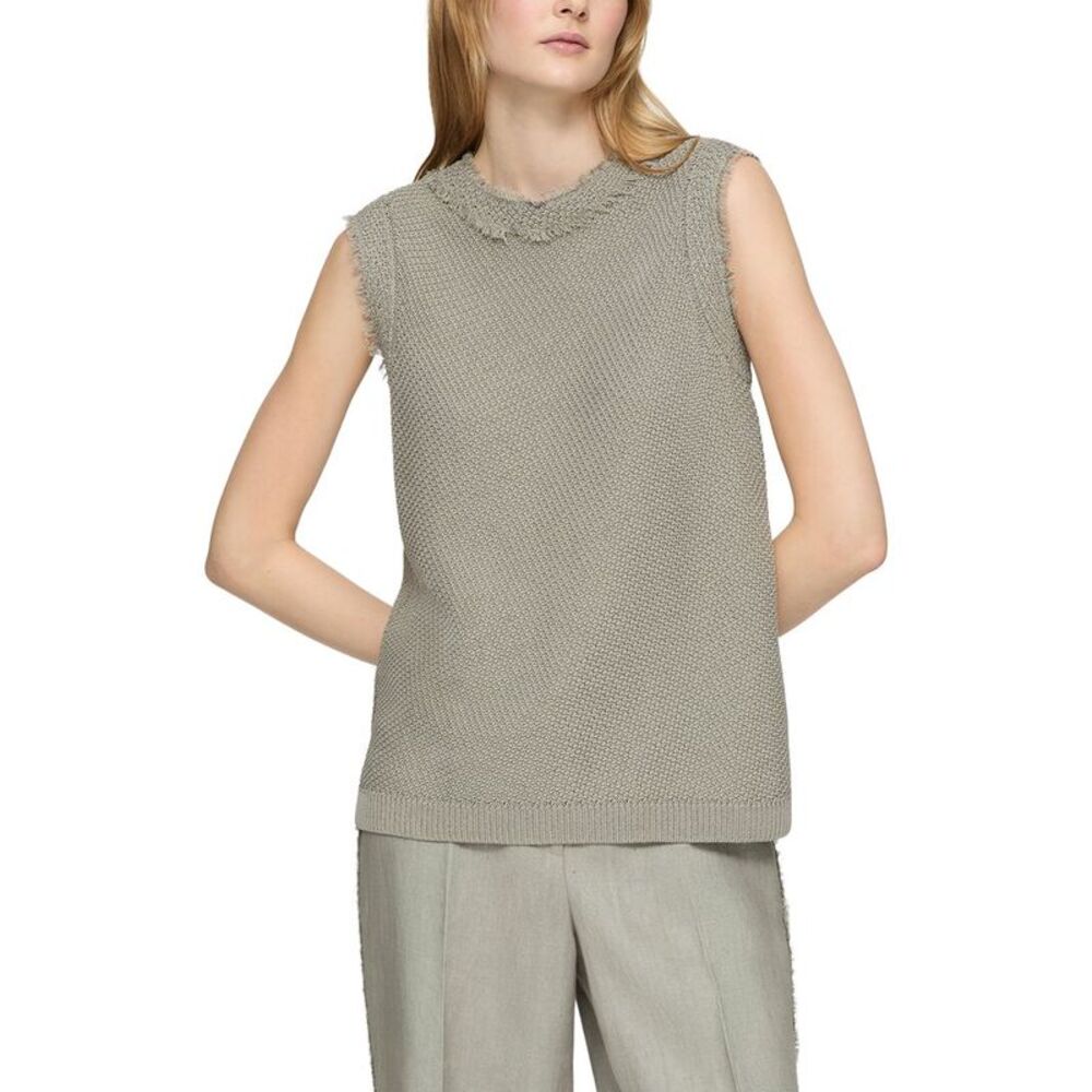 Lafayette 148 New York Womens  Textured Stitch Shirt, Grey